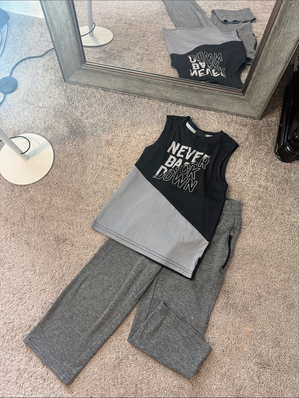 Spalding Black and Gray Boys' Athletic Matching Set